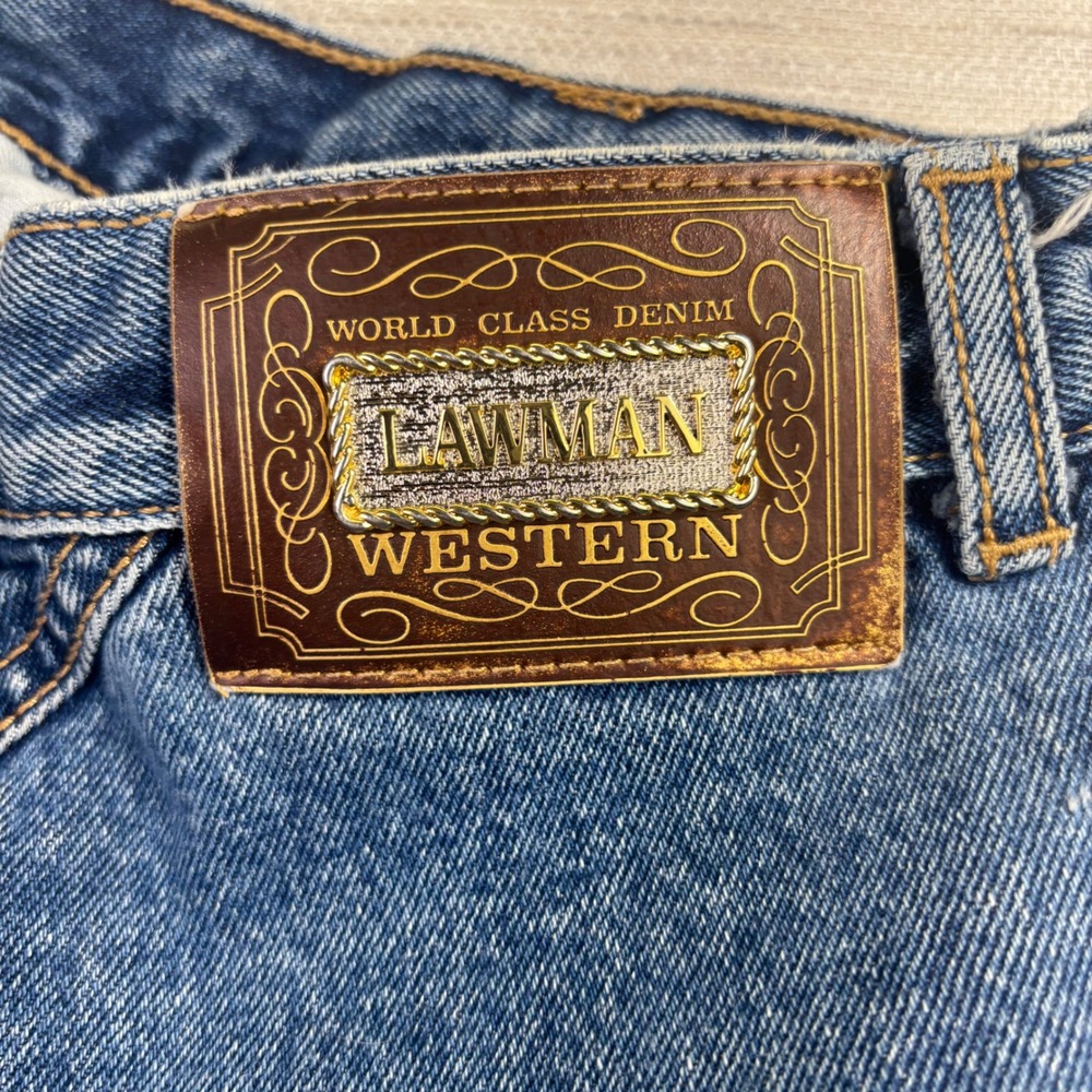 Vintage Lawman Western Jeans Womens 13 High Rise Straight Leg Rodeo Cowgirl - Picture 2 of 15